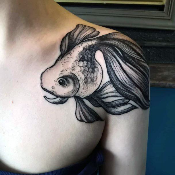 Coolest Womens Goldfish Tattoos