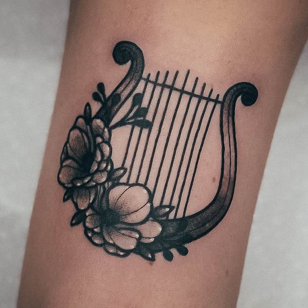 Coolest Womens Harp Tattoos