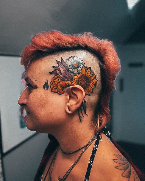 Coolest Womens Head Tattoos