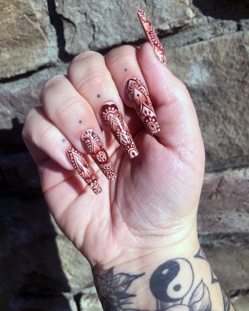 Coolest Womens Henna Nails