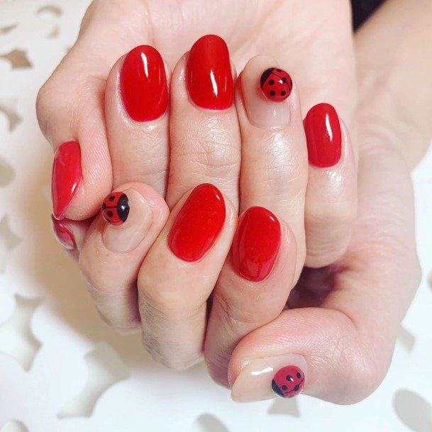 Coolest Womens Ladybug Nails