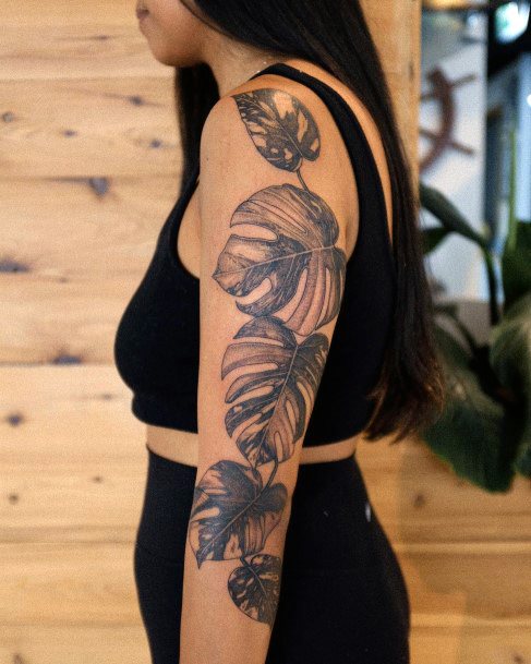 Coolest Womens Monstera Tattoos