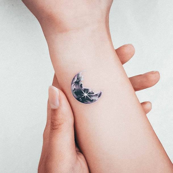 Coolest Womens Moon And Stars Tattoos