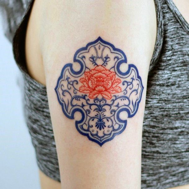 Coolest Womens Oriental Plate Porcelain Tattoos