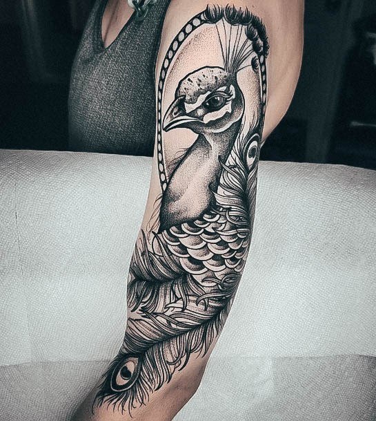 Coolest Womens Peacock Tattoos