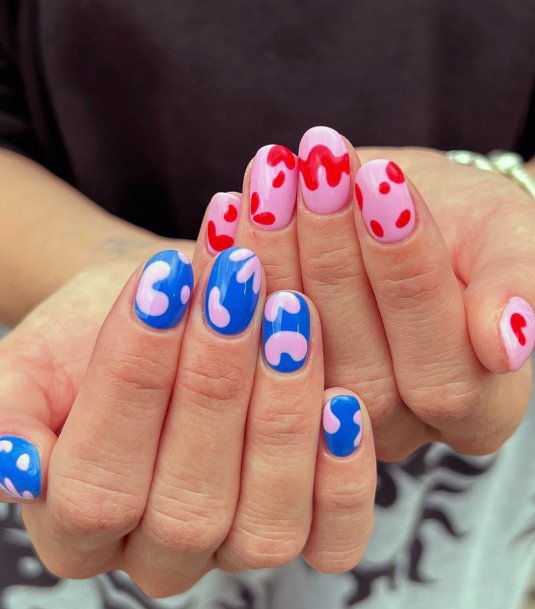 Coolest Womens Pink And Blue Nails