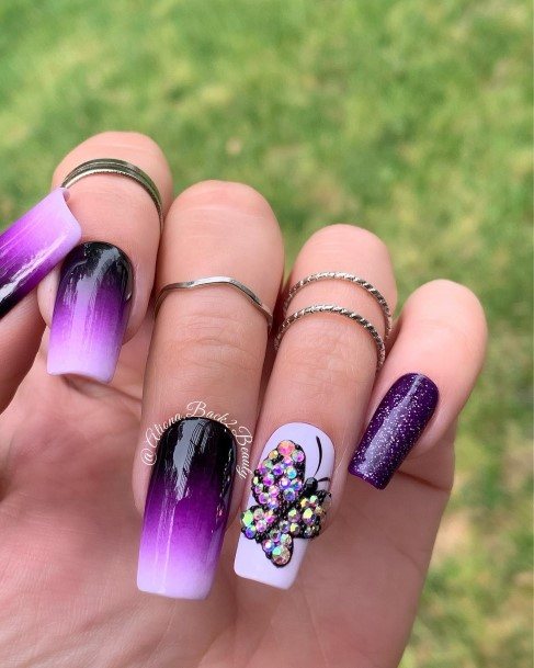 Coolest Womens Purple Ombre Nails