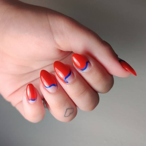 Coolest Womens Red And Blue Nails