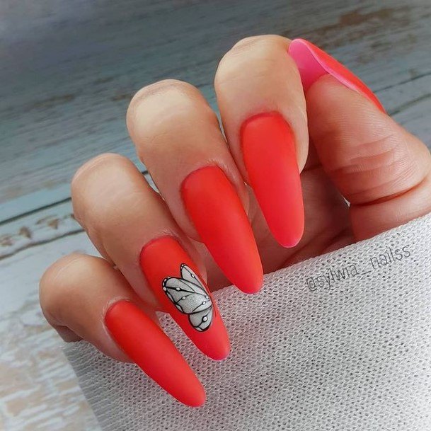 Coolest Womens Red And Grey Nails