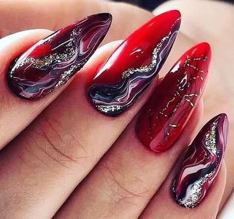 Coolest Womens Red And Purple Nails