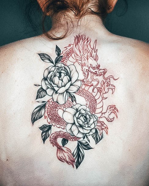 Coolest Womens Red Dragon Tattoos