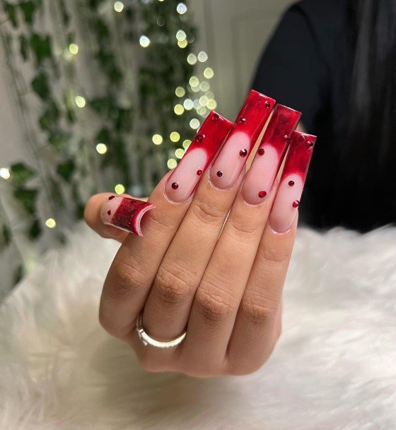 Coolest Womens Red French Tip Nails