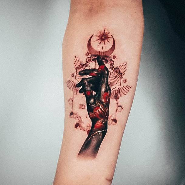 Coolest Womens Red Ink Tattoos