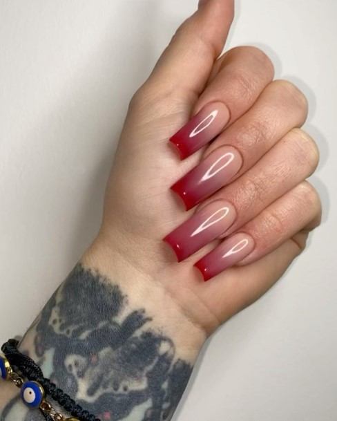 Coolest Womens Red Ombre Nails