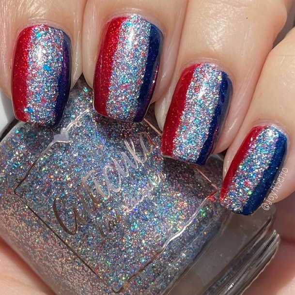 Coolest Womens Red White And Blue Nails