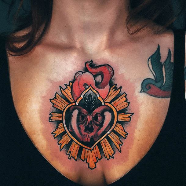 Coolest Womens Sacred Heart Tattoos