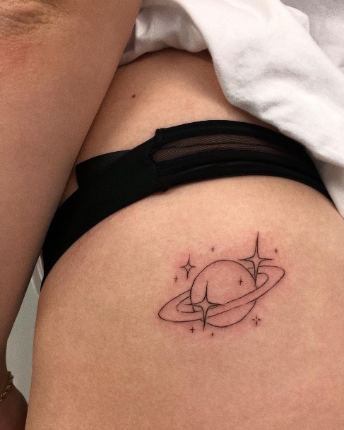 Coolest Womens Saturn Tattoos