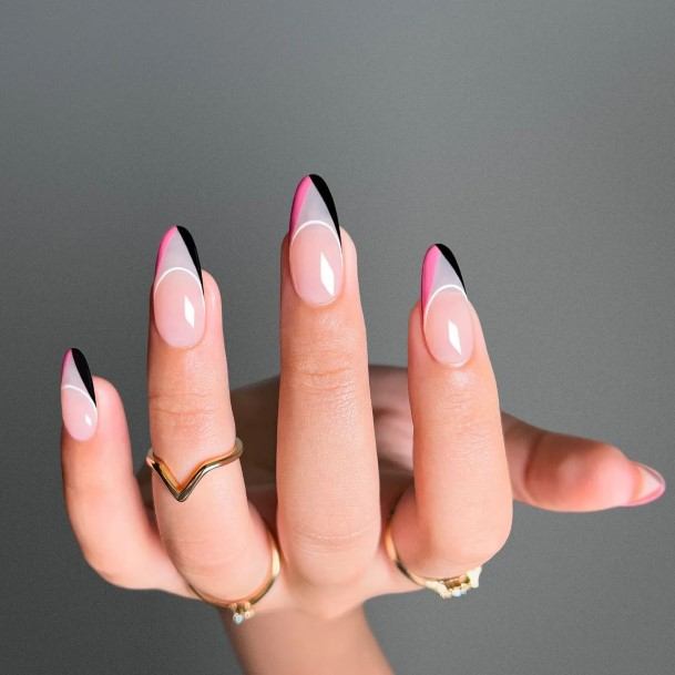 Coolest Womens Short Pink And White Nails