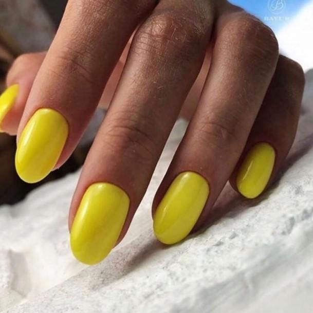 Coolest Womens Short Yellow Nails