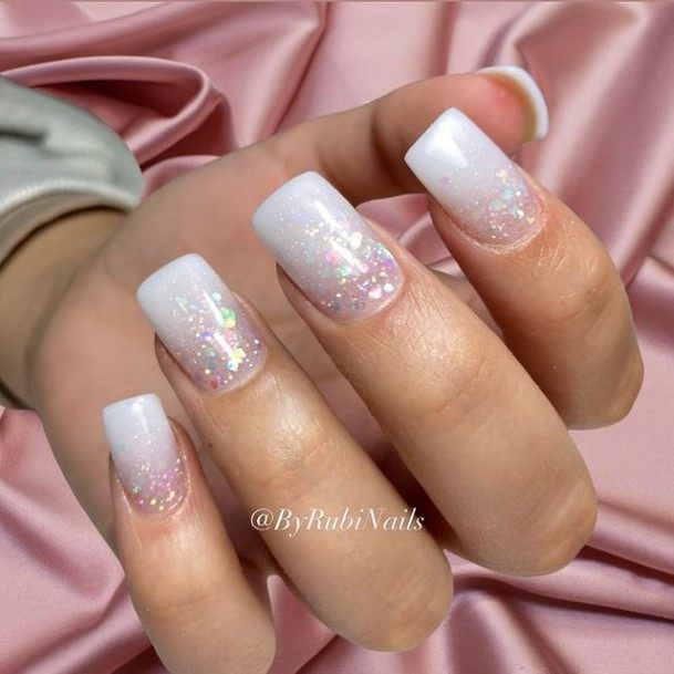 Coolest Womens Silver Ombre Nails