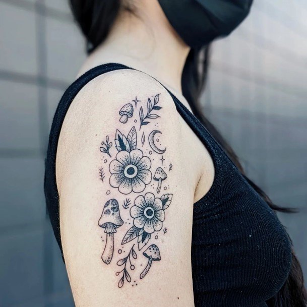 Coolest Womens Small Mushroom Tattoos