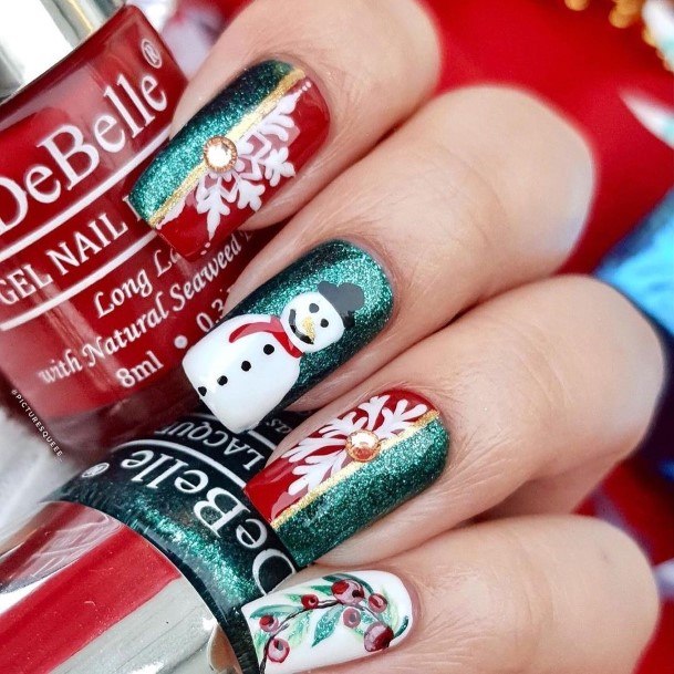 Coolest Womens Snowman Nails