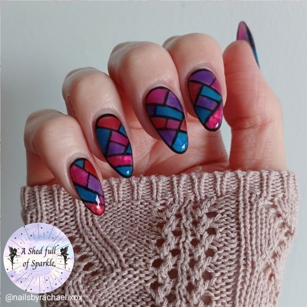Coolest Womens Stained Glass Nails
