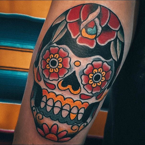 Coolest Womens Sugar Skull Tattoos Forearm