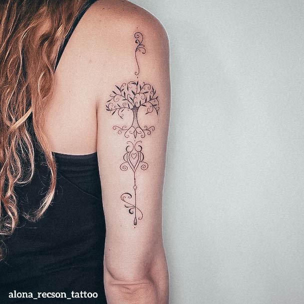 Coolest Womens Tree Of Life Tattoos Tricep