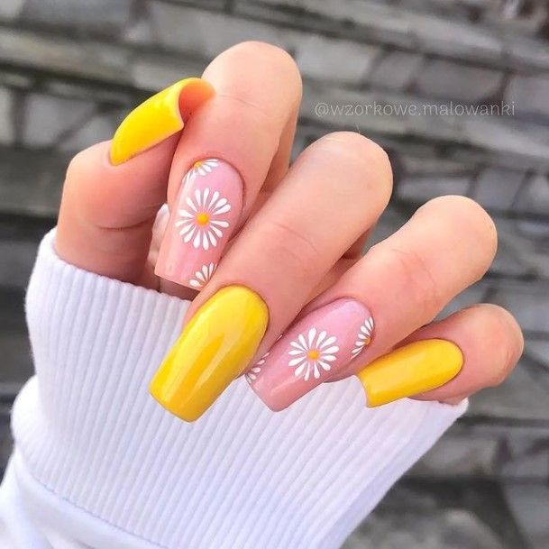 Coolest Womens Trendy Nails Yellow Pink
