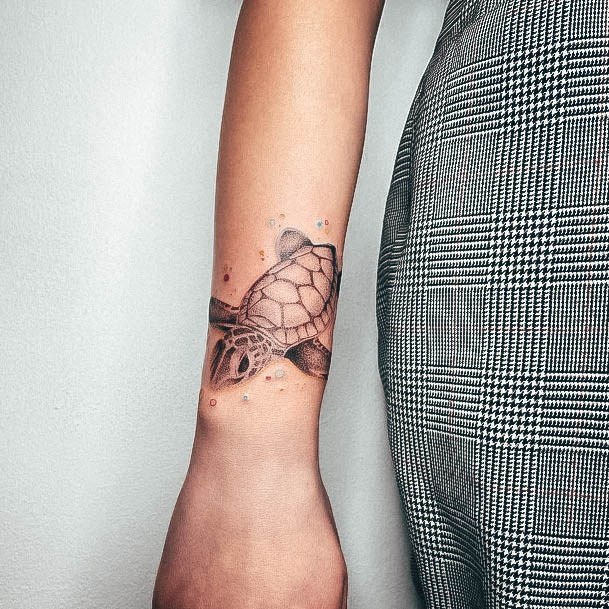 Coolest Womens Turtle Tattoos Wrist Forearm