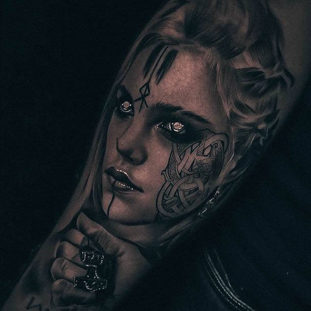 viking warrior woman tattoo