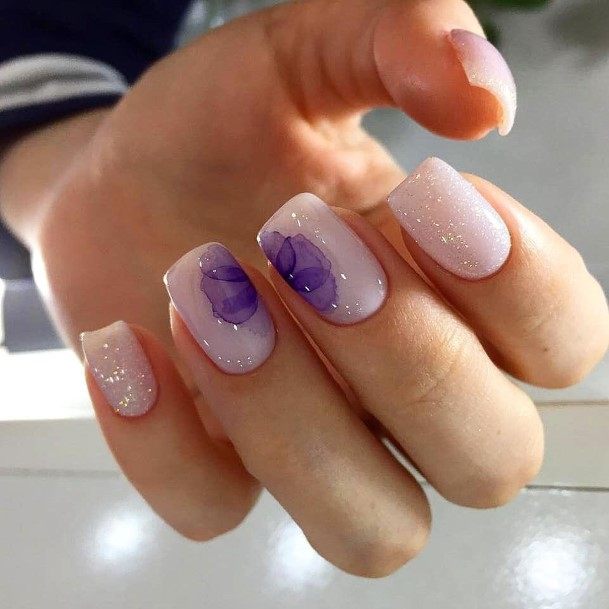 Coolest Womens White And Purple Nails