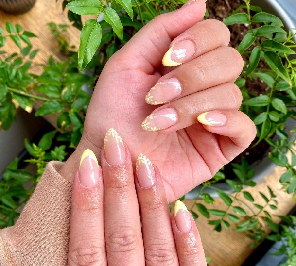 Coolest Womens Yellow French Tip Nails