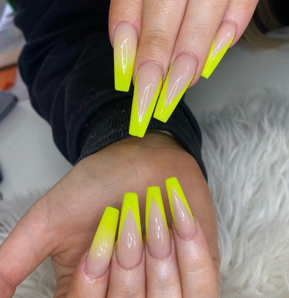 Coolest Womens Yellow Square Nails