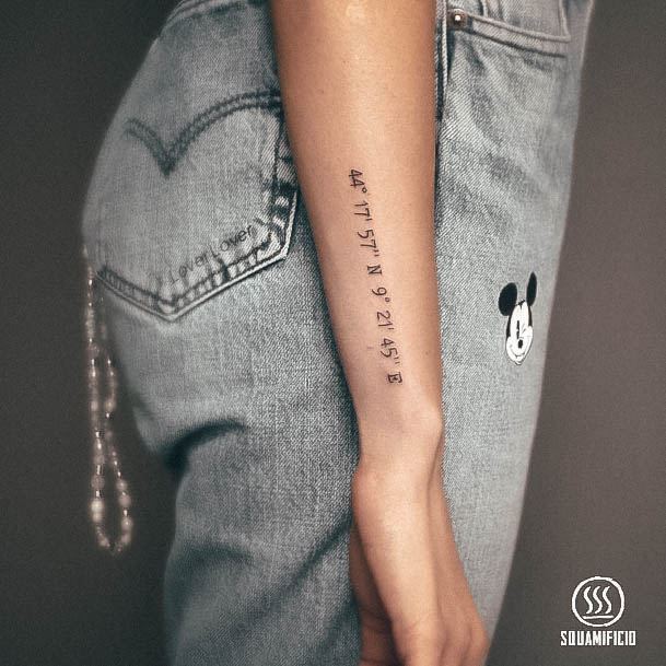 Coordinates Tattoo For Ladies