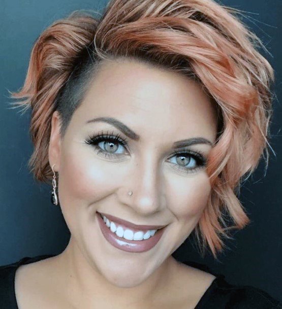Copper Lob Under Shaved Hairstyles For Women