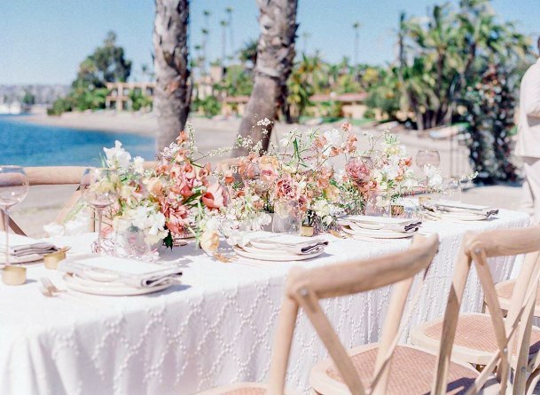 Coral Florals With Ocean Views Beach Wedding Ideas