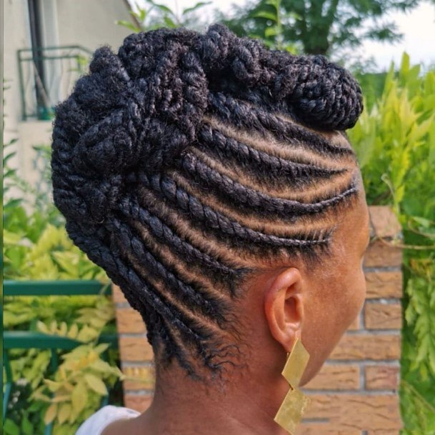 Cornrows Updo Hairstyle For Black Women