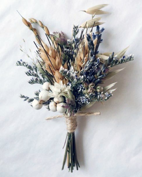Cotton And Wheat Bouquet Country Wedding Ideas