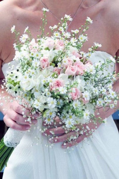 Country Wedding Ideas Romantic White And Pink Inspired Bridal Bouquet