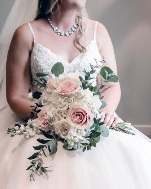 Country Wedding Ideas Traditional Pink And White Roses With Subtle Greenery Boquet Inspiration
