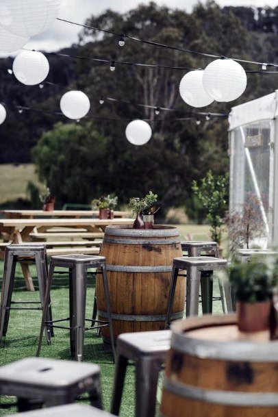 Country Wedding Ideas Wine Barrel Cocktail Tables