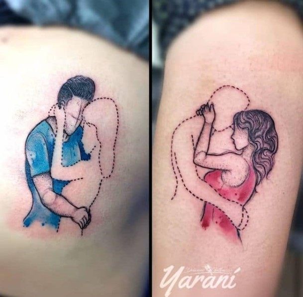 Couple In Embrace Tattoo