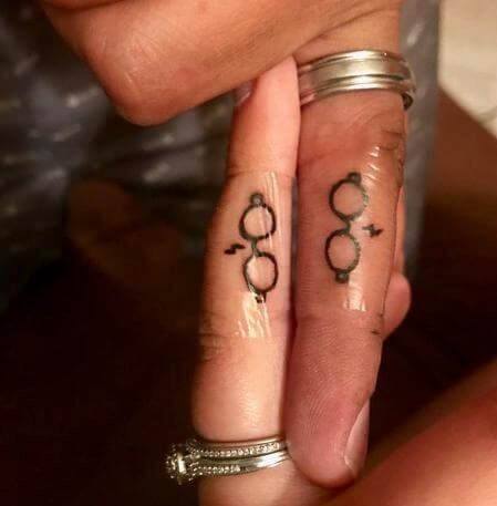 Couples Lovely Tattoo Fingers