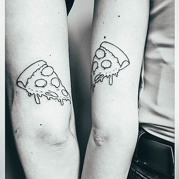 Couples Tricep Pizza Tattoo For Ladies