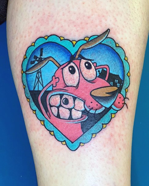 Courage The Cowardly Dog Tattoo Design Inspiration For Women