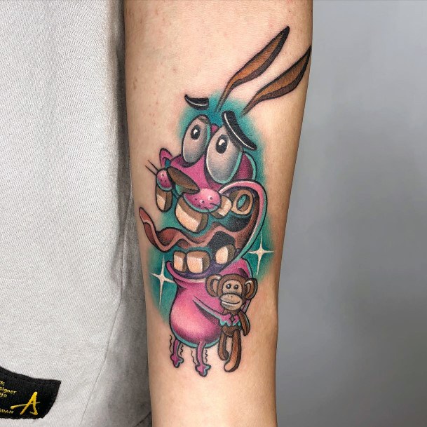 Courage The Cowardly Dog Tattoo For Ladies