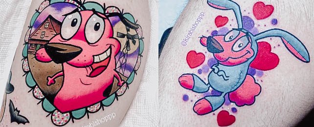 Top 100 Best Courage The Cowardly Dog Tattoos For Women – Cartoon Design Ideas