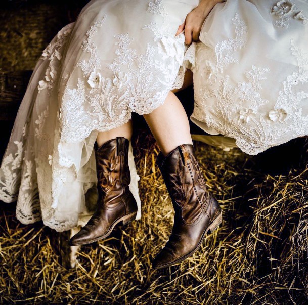Cowgirl Boots Bridal Shoes Country Wedding Ideas